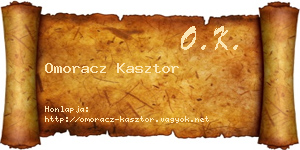 Omoracz Kasztor névjegykártya
